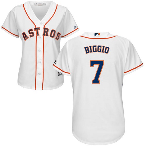 Astros #7 Craig Biggio White Home Women's Stitched MLB Jersey